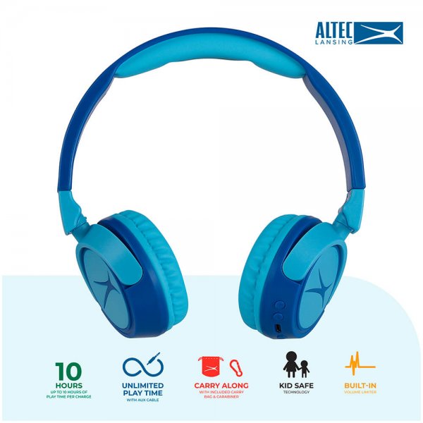 Altec Lansing Hovedtelefoner Børn Trådløse 2i1 On-Ear Blå