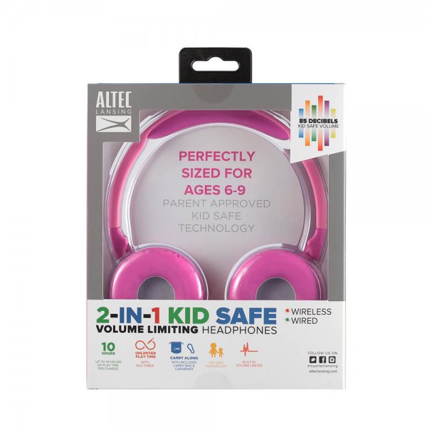 Altec Lansing Hovedtelefoner Børn Trådløse 2-i-1 On-Ear Rosa