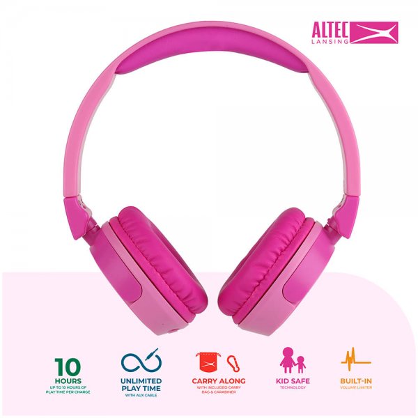 Altec Lansing Hovedtelefoner Børn Trådløse 2-i-1 On-Ear Rosa