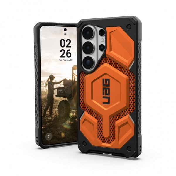 Urban Armor Gear (UAG) Samsung Galaxy S26 Ultra Cover Monarch Pro Kevlar MagSafe Burnt Orange