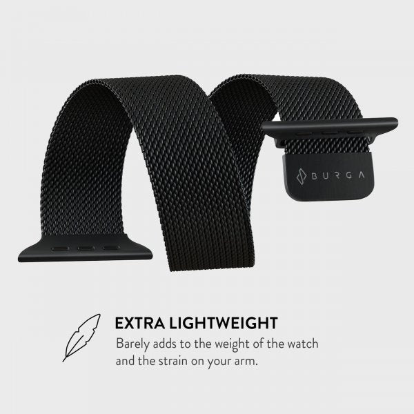 Burga Apple Watch 44/45/46mm/Ultra 49mm Rem Metal Mesh Sort