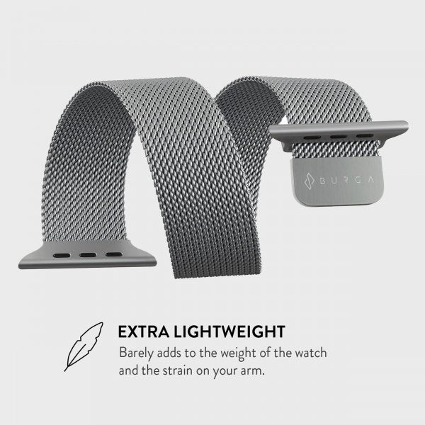 Burga Apple Watch 38/40/41/42mm Rem Metal Mesh Sølv