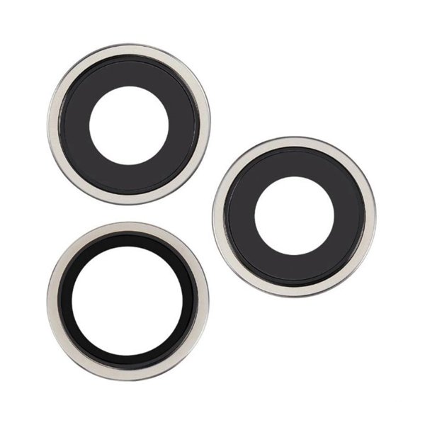 Kameralinse med metalramme iPhone 15 Pro Max - Hvid