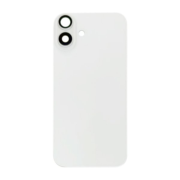 iPhone 16 Plus Bagsideglas med Magnet og Kameralinse - Hvid