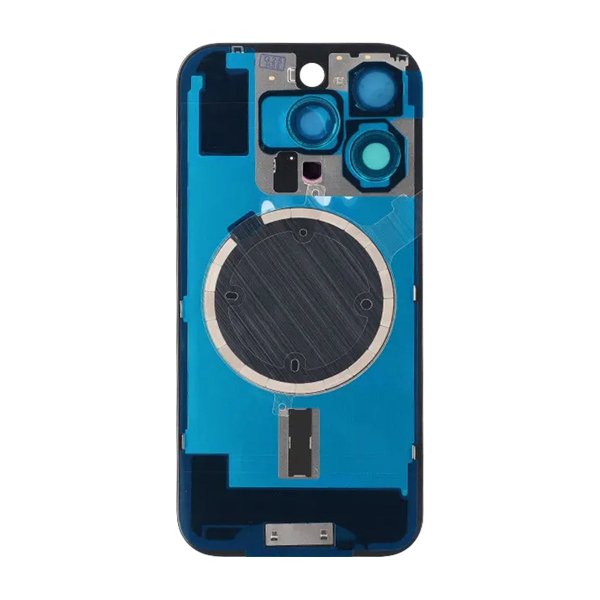 iPhone 16 Pro Bagside Glas med Magnet og Kameralinse - Hvid Titanium