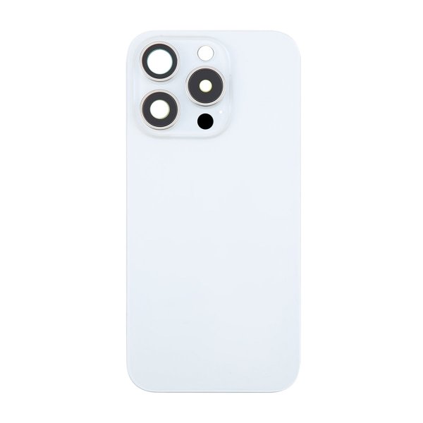 iPhone 16 Pro Max Bagside Glas med Magnet og Kameralinse - Hvid Titanium