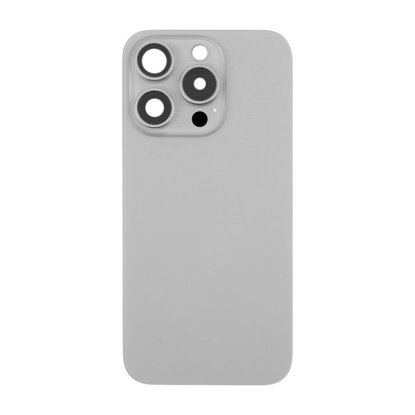 iPhone 16 Pro Bagside Glas med Magnet og Kameralinse - Naturlig Titanium