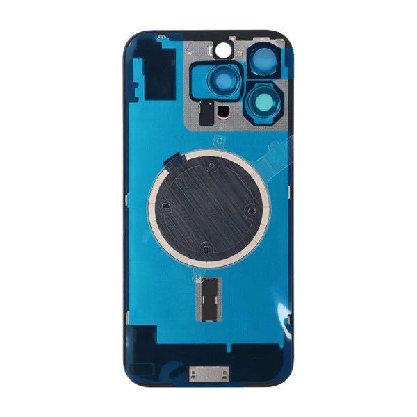 iPhone 16 Pro Max Bagside Glas med Magnet og Kameralinse - Hvid Titanium