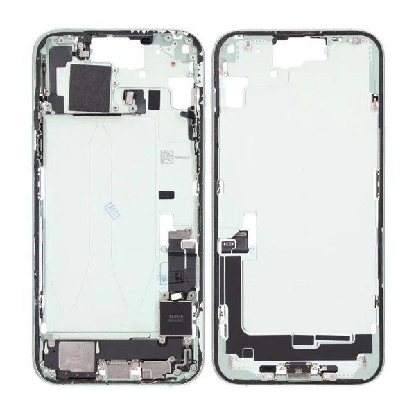 Mellemramme med smådele til iPhone 15 Plus - Grøn OEM
