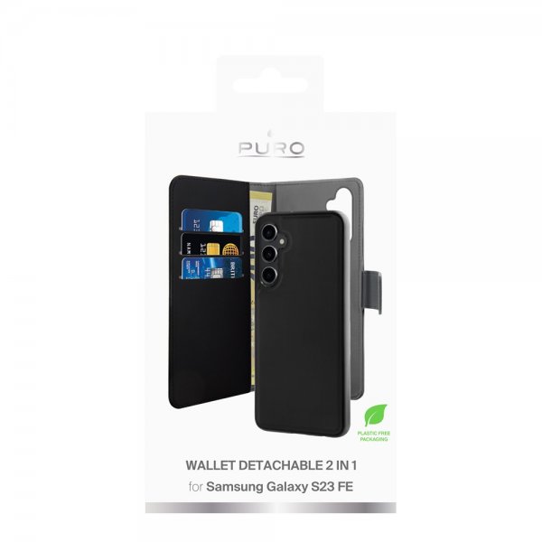 Puro Samsung Galaxy S23 FE Cover Wallet Detachable 2 i 1 Sort