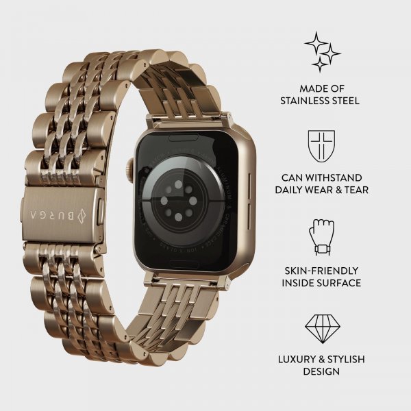 Burga Apple Watch 44/45/46mm/Ultra 49mm Rem Metal Guld