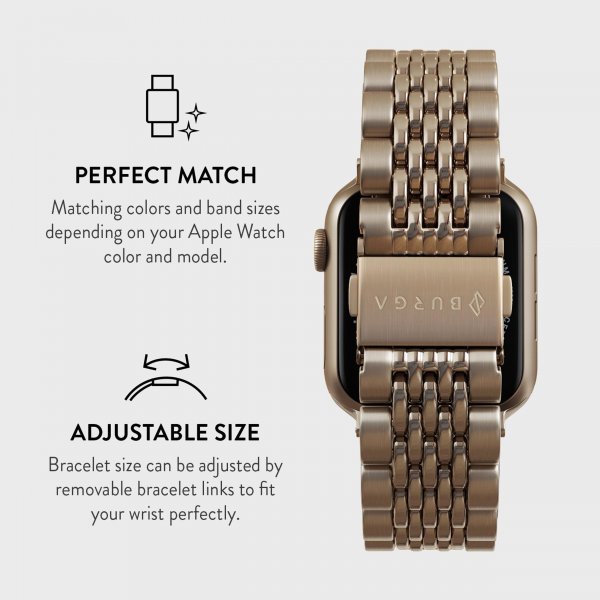 Burga Apple Watch 44/45/46mm/Ultra 49mm Rem Metal Guld
