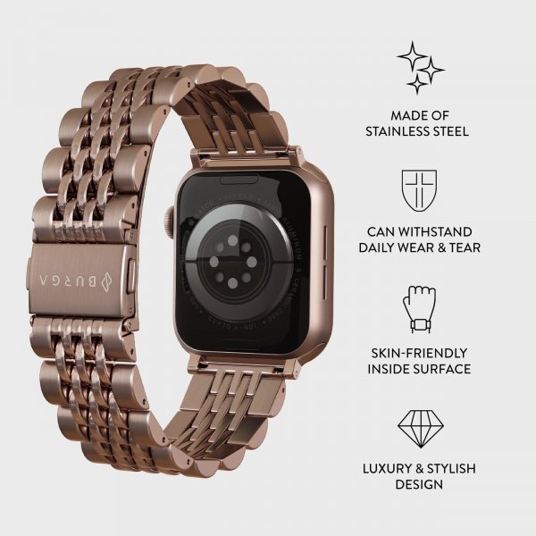 Burga Apple Watch 44/45/46mm/Ultra 49mm Rem Metal Rosaguld
