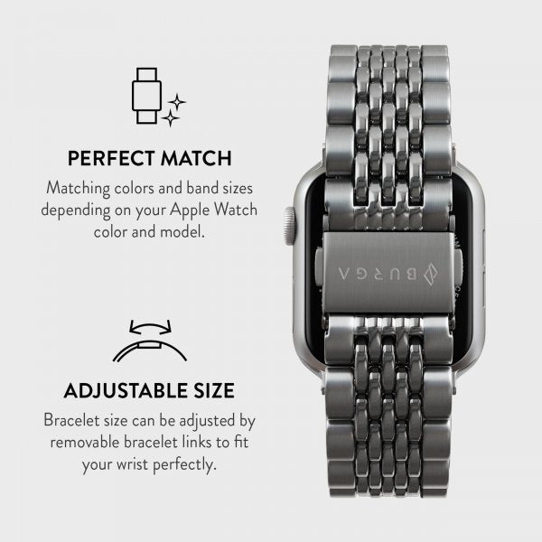 Burga Apple Watch 44/45/46mm/Ultra 49mm Armbånd Metal Sølv