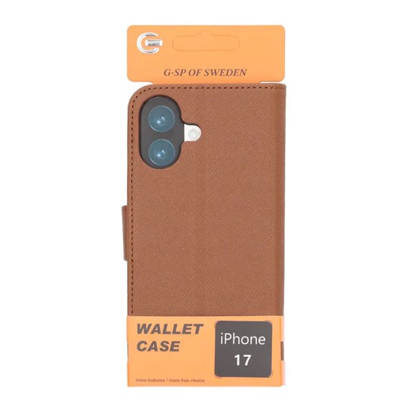 iPhone 17 Cover med Kortlomme Standerfunktion Brun