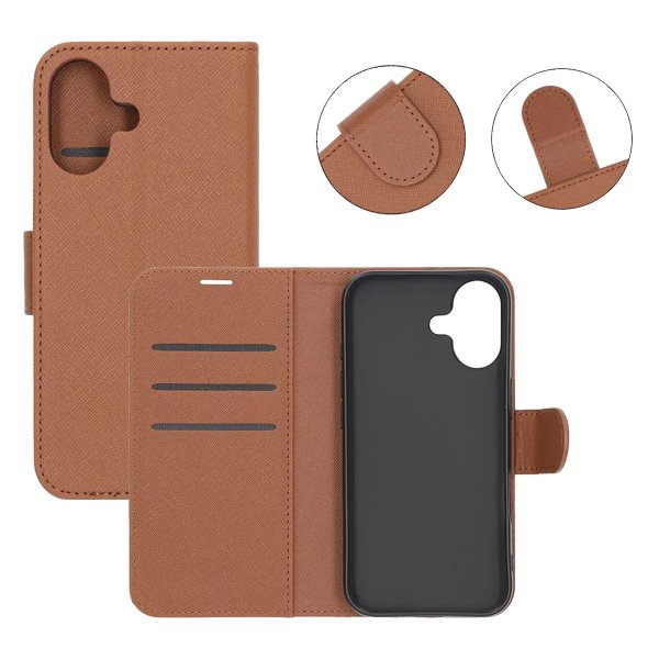 iPhone 17 Cover med Kortlomme Standerfunktion Brun