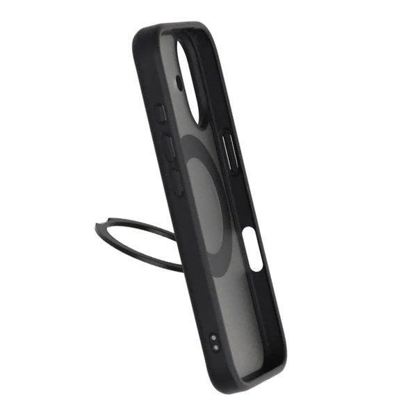 iPhone 17 Cover Roterbart MagSafe Stativ Sort