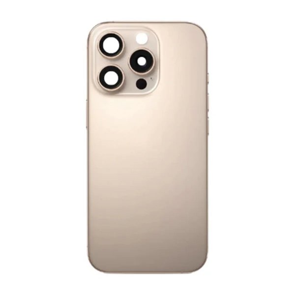 iPhone 16 Pro Max Bagside Glas med smådele - Sandfarvet Titanium
