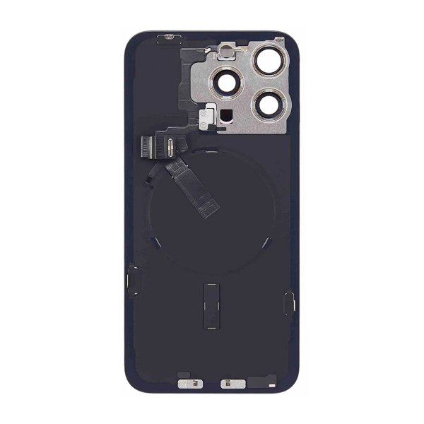 iPhone 15 Pro Max Bagside Glas Komplet OEM - Naturlig Titanium