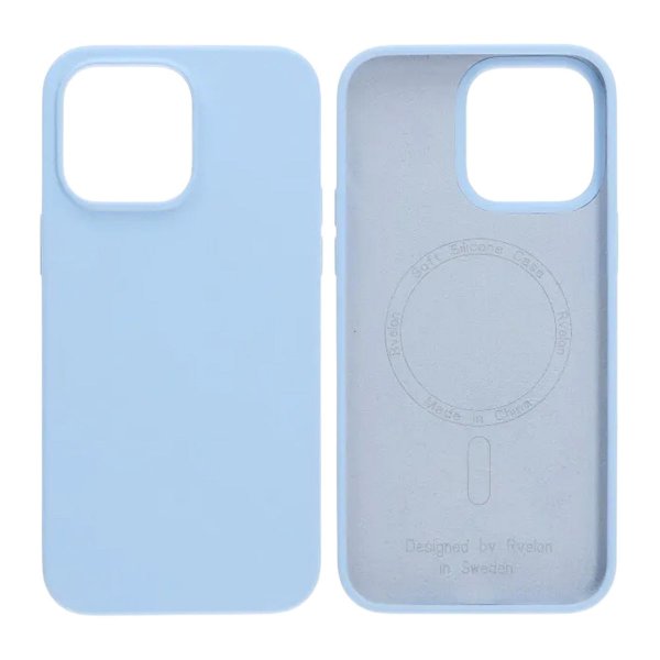 Rvelon iPhone 14 Pro Max Cover Silikone MagSafe Lyseblå