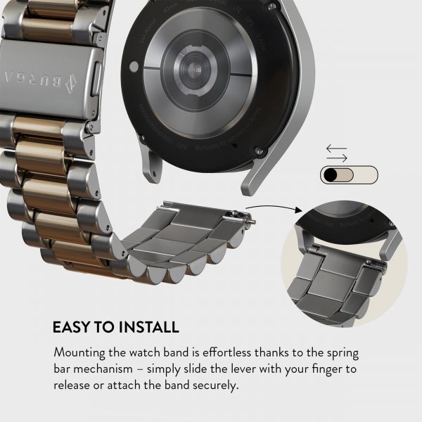 Burga Samsung Galaxy Watch 22mm Rem Metal Sølv Guld