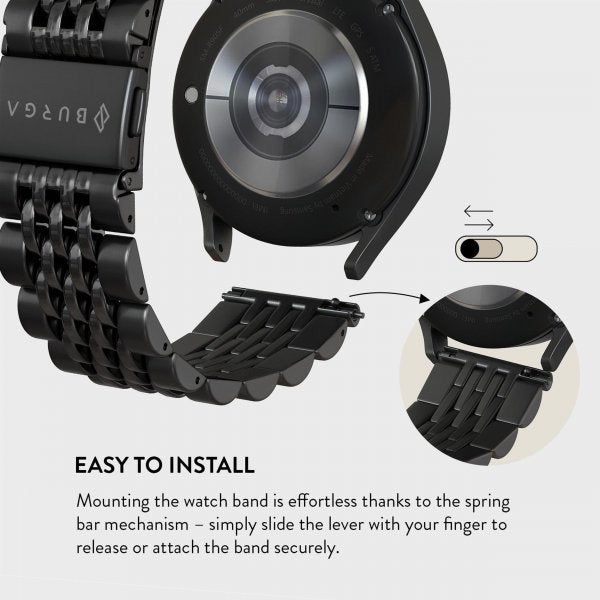 Burga Samsung Galaxy Watch 22mm Rem Metal Sort