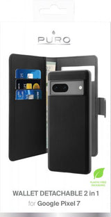 Puro Google Pixel 7 Cover Wallet Detachable 2-i-1 Sort