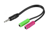 Vivanco Headsetadapter 3.5mm han til 2x3.5mm hun