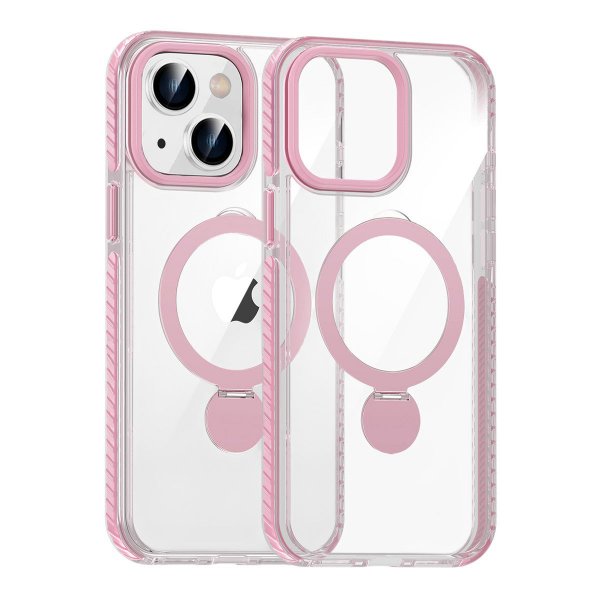 iPhone 15 Cover Ringstativ MagSafe Rosa