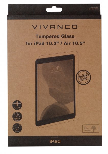 Vivanco iPad 10.2 (gen 7/8/9) Skærmbeskytter Hærdet Beskyttelsesglas 9H