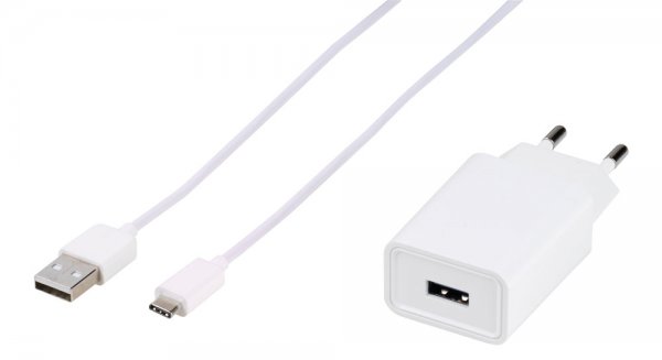 Vivanco Oplader med Kabel Adaptive Fast Charger Sæt USB-C 15W 1m Hvid