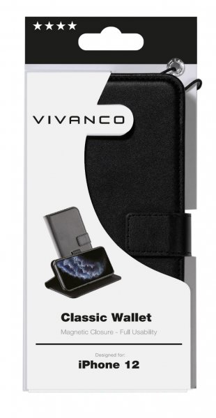 Vivanco iPhone 12 Mini Cover Classic Wallet Sort