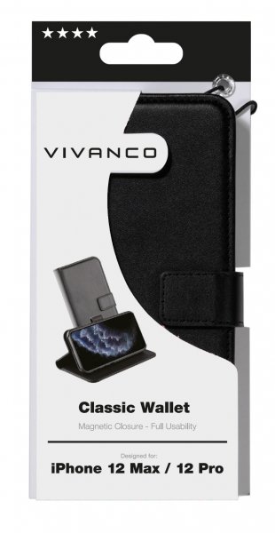 Vivanco iPhone 12/iPhone 12 Pro Fodral Classic Wallet Sort