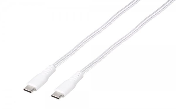 Vivanco Kabel Longlife Braided USB-C/USB-C 0.5m Hvid