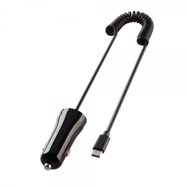 Vivanco Biloplader med Spiralkabel 1m USB-C 12W Sort