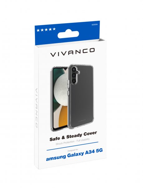 Vivanco Samsung Galaxy A34 5G Cover Safe & Steady Transparent