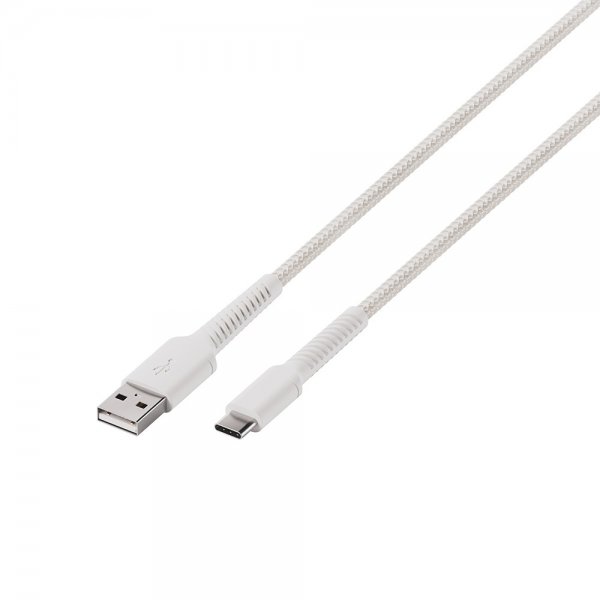 Vivanco Kabel Longlife Braided USB-A/USB-C 0.5m Hvid