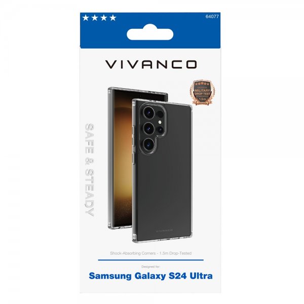 Vivanco Samsung Galaxy S24 Ultra Cover Safe & Steady Transparent