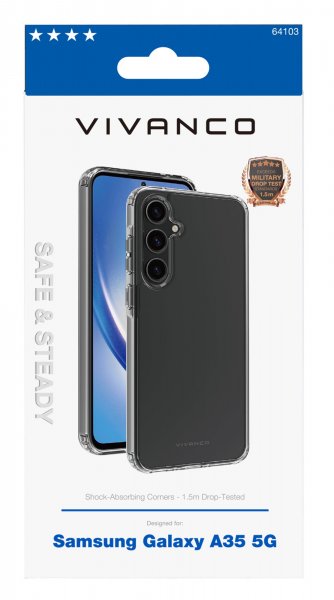 Vivanco Samsung Galaxy A35 Cover Safe & Steady Transparent