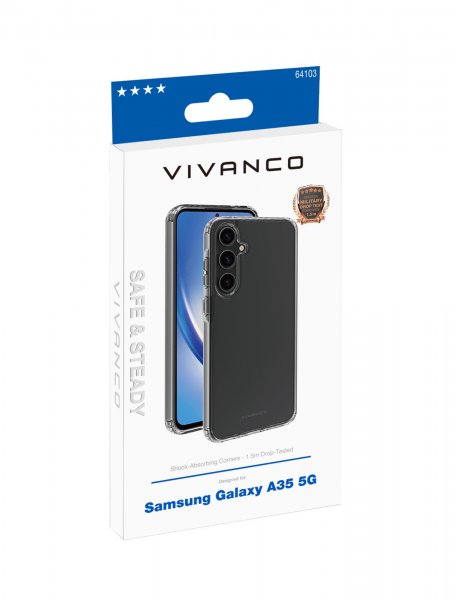 Vivanco Samsung Galaxy A35 Cover Safe & Steady Transparent