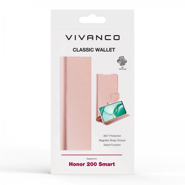 Vivanco Honor 200 Smart Cover Classic Wallet Rosaguld