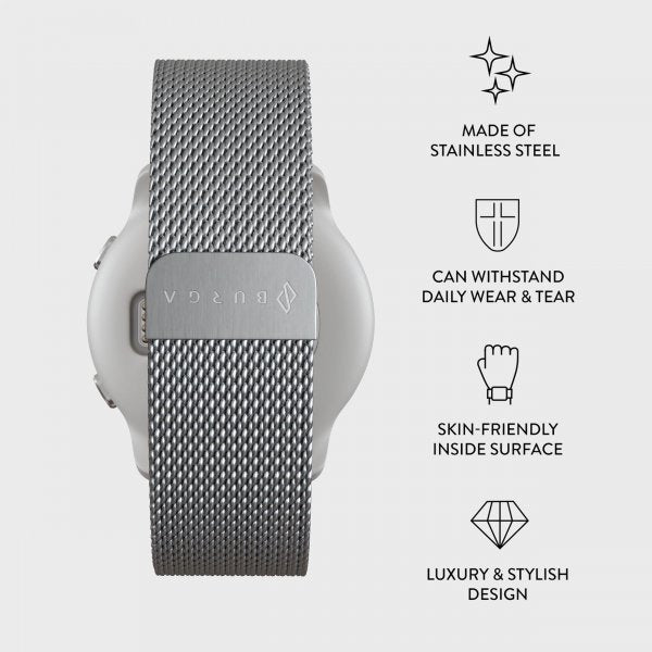 Burga Samsung Galaxy Watch 22mm Armbånd Metal Mesh Sølv
