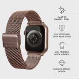 Burga Apple Watch 44/45/46mm/Ultra 49mm Rem Mesh Elegance Rosaguld