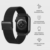 Burga Apple Watch 38/40/41/42mm Armbånd Mesh Elegance Sort