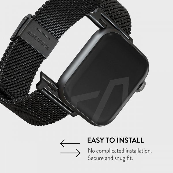 Burga Apple Watch 38/40/41/42mm Armbånd Mesh Elegance Sort