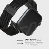Burga Apple Watch 38/40/41/42mm Armbånd Mesh Elegance Sort