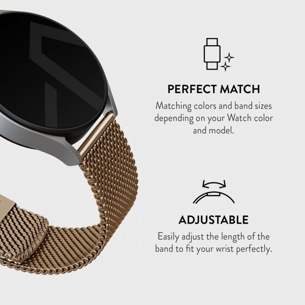 Burga Samsung Galaxy Watch 20mm Rem Mesh Elegance Guld