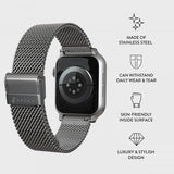 Burga Apple Watch 44/45/46mm/Ultra 49mm Rem Mesh Elegance Sølv