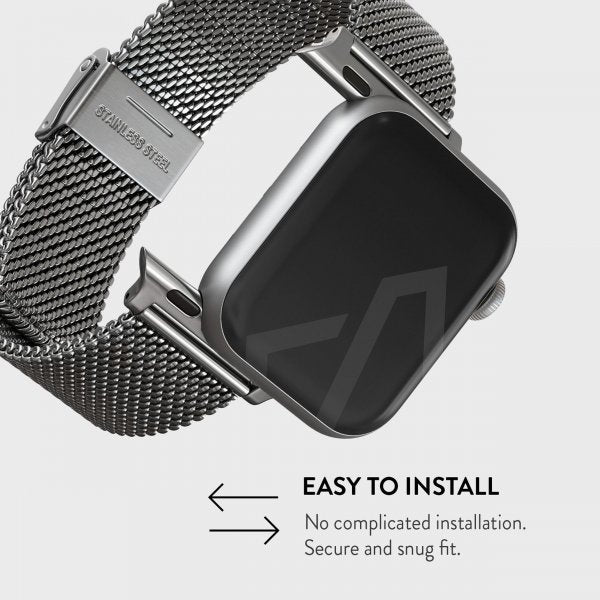 Burga Apple Watch 44/45/46mm/Ultra 49mm Rem Mesh Elegance Sølv