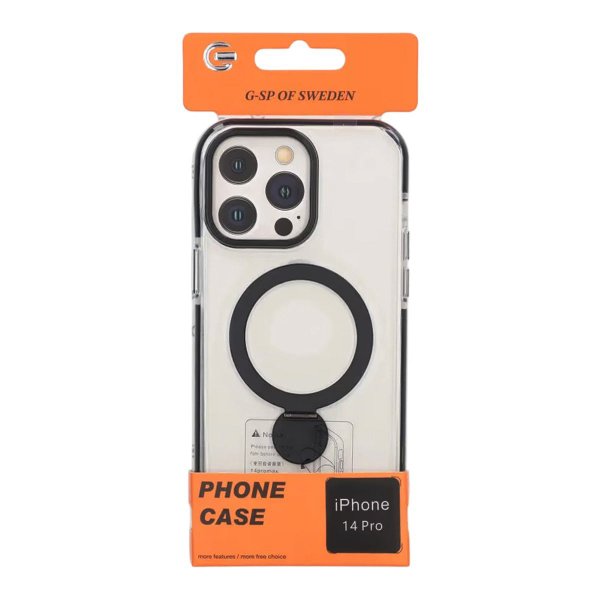 iPhone 14 Pro Cover Ringstativ MagSafe Sort